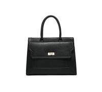 JFY Twist Lock Pocket Top Zipped Tote Bag (Black)