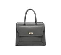JFY Twist Lock Pocket Top Zipped Tote Bag (Dark Grey)