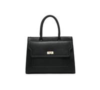 Jfy Twist Lock Pocket Top Zipped Tote Bag In Black Black One Size