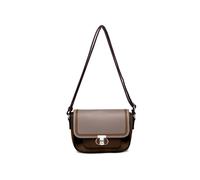 Jfy Twist Lock Top Zipped Colour Blocks Cross Body Bag In Chocolate Chocolate One Size
