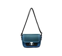 Jfy Twist Lock Top Zipped Colour Blocks Cross Body Bag In Dark Blue Dark Blue