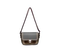 Jfy Twist Lock Top Zipped Colour Blocks Cross Body Bag In Khaki Khaki