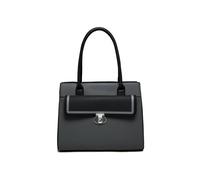 Jfy Twist Lock Top Zipped Colourblock Tote Bag In Dark Grey Dark Grey
