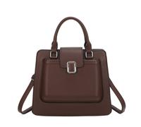 Jfy Two Handles Flap Zip Top Tote Bag In Chocolate Chocolate