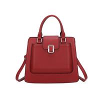JFY Two Handles Flap Zip Top Tote Bag (Wine)