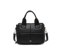 Jfy Two Top Handle Quilted Pattern Zip Top Closure Cross Body Bag In Black Black