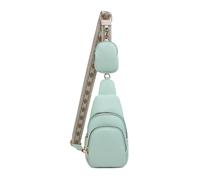 Jfy Two Zipped Sections Coin Wallet Attached Chest Bag/ Cross Body Bag In Green Green