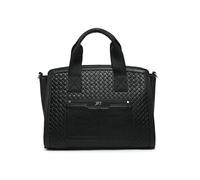 JFY Weaving Pattern Top Zipped Tote Bag (Black)