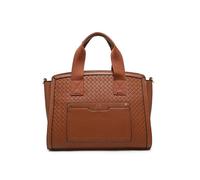 JFY Weaving Pattern Top Zipped Tote Bag (Brown)
