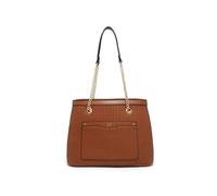 JFY Weaving Pattern Top Zipped Tote Bag (Brown)