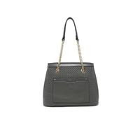 JFY Weaving Pattern Top Zipped Tote Bag (Dark Grey)