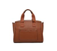 Jfy Weaving Pattern Top Zipped Tote Bag In Brown Brown