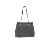 Jfy Weaving Pattern Top Zipped Tote Bag In Dark Grey Dark Grey