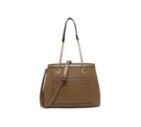 Jfy Weaving Pattern Top Zipped Tote Bag In Khaki Khaki