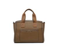 Jfy Weaving Pattern Top Zipped Tote Bag In Khaki Khaki