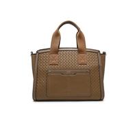 JFY Weaving Pattern Top Zipped Tote Bag (Khaki)