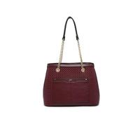JFY Weaving Pattern Top Zipped Tote Bag (Wine)