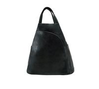 JFY Women's 2 Exterior Zippered Pockets Backpack With Handle in Black JFY Black