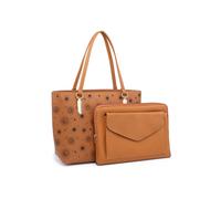 JFY Women's 2 In 1 Set Of Laptop Case & Matching Tote Bag in Brown