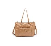 JFY Women's 2 In 1 Set Of Small Purse & Matching Zip Top Tote Bag in Beige