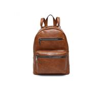 JFY Women's 2 Zipped Front Pockets Backpack in Brown