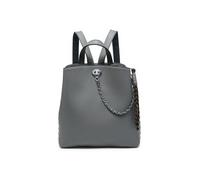 JFY Women's 3 Compartments & Metal Chain Backpack in Mid Grey JFY Mid Grey