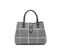 JFY Women's 3 Compartments Top Zip Closure Tote Bag in Grey JFY Grey