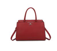 JFY Women's 3 Compartments Two Handles Zip Top Tote Bag in Wine JFY Wine