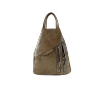 JFY Women's 3 Exterior Zippered Pockets Backpack With Handle in Khaki JFY Khaki