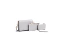 JFY Women's 3 In 1 Crossbody Handbag Set With Purse & Pouch in Light Grey JFY Light Grey One Size