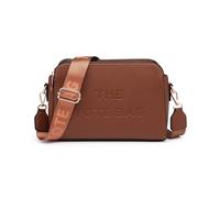 JFY Women's 3 Zip Top Compartments Canvas Strap Cross Body Bag in Dark Brown