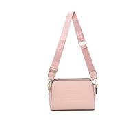 JFY Women's 3 Zip Top Compartments Canvas Strap Cross Body Bag in Pink