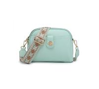 JFY Women's Bee Badge And Canvas Strap Cross Body Bag (L Green)