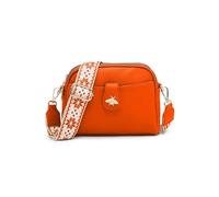JFY Women's Bee Badge And Canvas Strap Cross Body Bag (Orange)