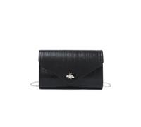 JFY Women's Bee Badge On The Front Satin Clutch Bag in Black JFY Black One Size