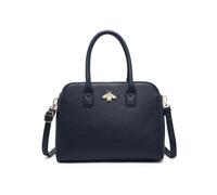 JFY Women's Bee Badge Triple Top Zipped Compartments Tote Bag in Dark Blue JFY Dark Blue