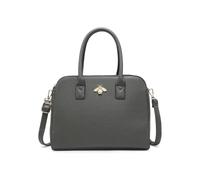 JFY Women's Bee Badge Triple Top Zipped Compartments Tote Bag in Dark Grey JFY Dark Grey