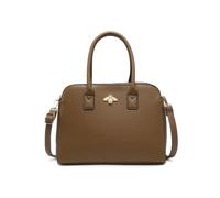 JFY Women's Bee Badge Triple Top Zipped Compartments Tote Bag in Khaki JFY Khaki