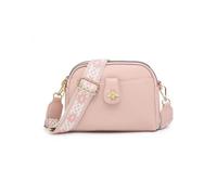 JFY Women's Bee Badge Two Zipped Sections Canvas Strap Cross Body Bag in Pink JFY Pink One Size