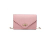 JFY Women's Bee Lock Clasp Suede Clutch Bag in Pink JFY Pink One Size
