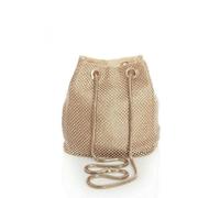 JFY Women's Bucket Shape All Around Diamante Clutch Bag in Rose Gold