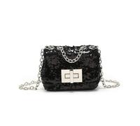 JFY Women's Carri Co. Sequin Flap Twist Lock Clasp Cross Body Bag in Black