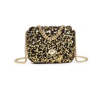 JFY Women's Carri Co. Sequin Flap Twist Lock Clasp Cross Body Bag in Gold