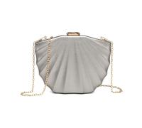 JFY Women's Carri Co. Shell Shape Pu Clutch Bag in Silver JFY Silver One Size
