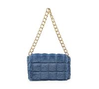 JFY Women's Check Pattern Flap Shoulder Bag in Blue