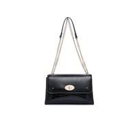 JFY Women's Crocodile Skin Pattern Front Pocket 3 Compartments Cross Body Bag in Black