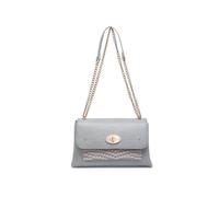 JFY Women's Crocodile Skin Pattern Front Pocket 3 Compartments Cross Body Bag in Light Grey