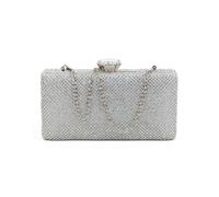 JFY Women's Crystal Clasp Double-Side Diamante Bag in Silver JFY Silver One Size