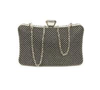 JFY Women's Crystal Clasp Double Side Diamante Clutch Bag in Black JFY Black One Size