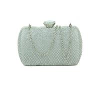 JFY Women's Crystal Clasp Single Side Diamante Bag in Silver JFY Silver One Size